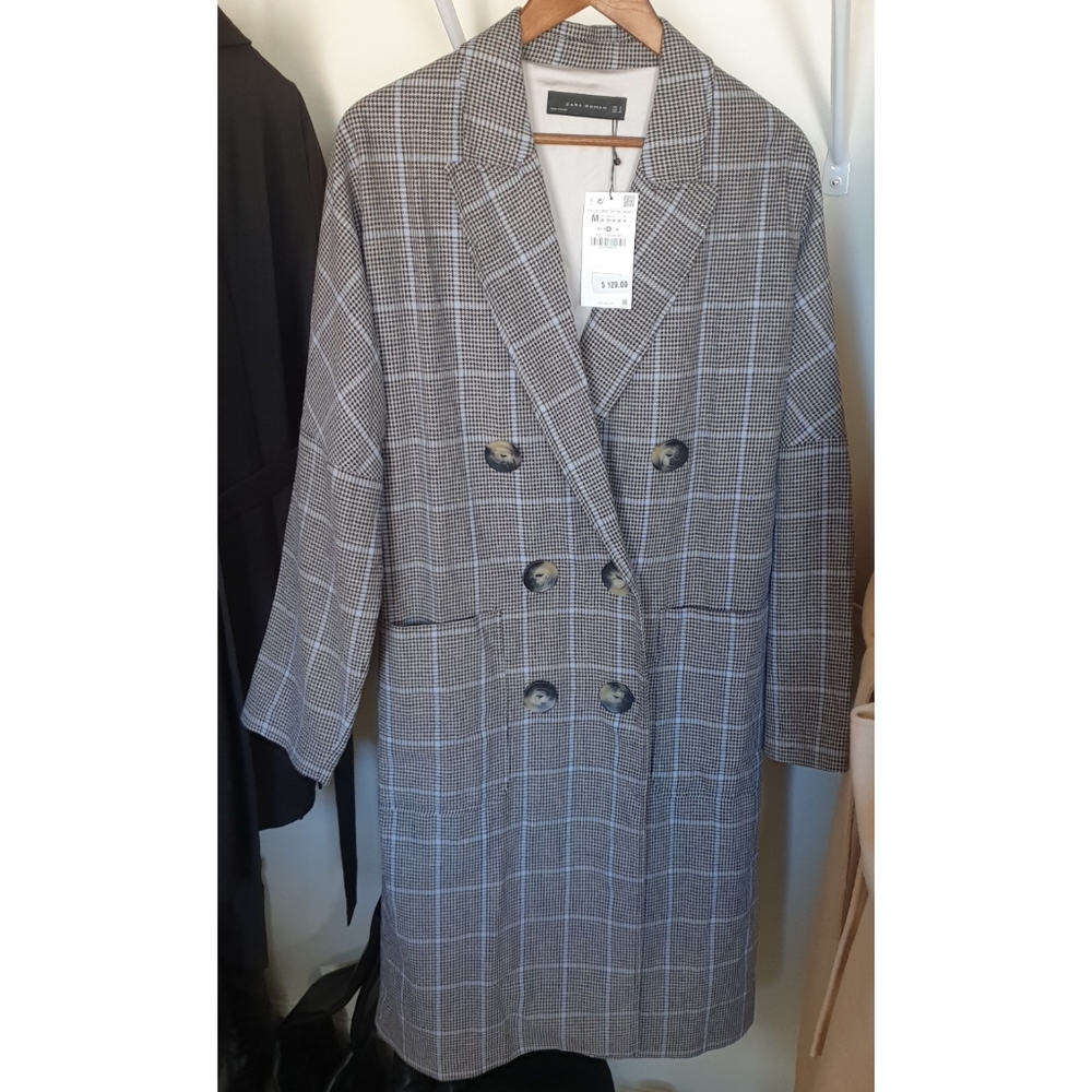 NWT ZARA patch pockets Double-Breasted coat jacket - Picture 4 of 14